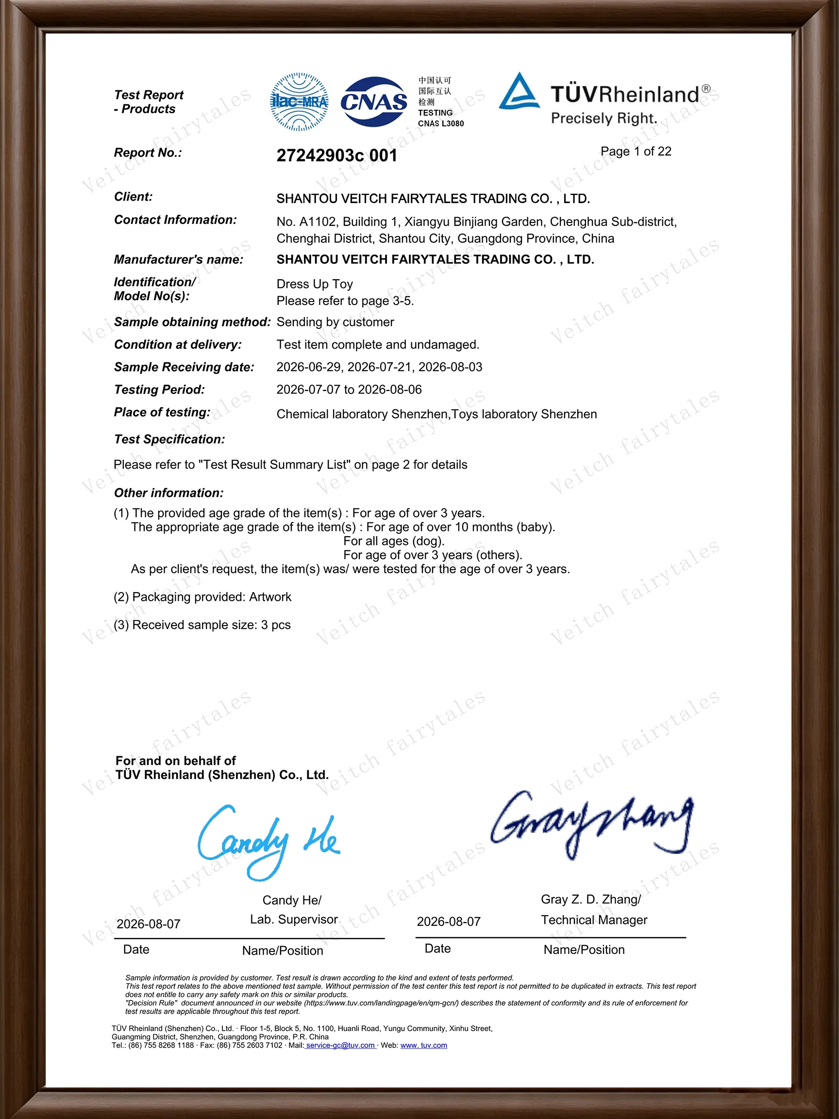 ASTM F963 CPSIA CA65 Test Report