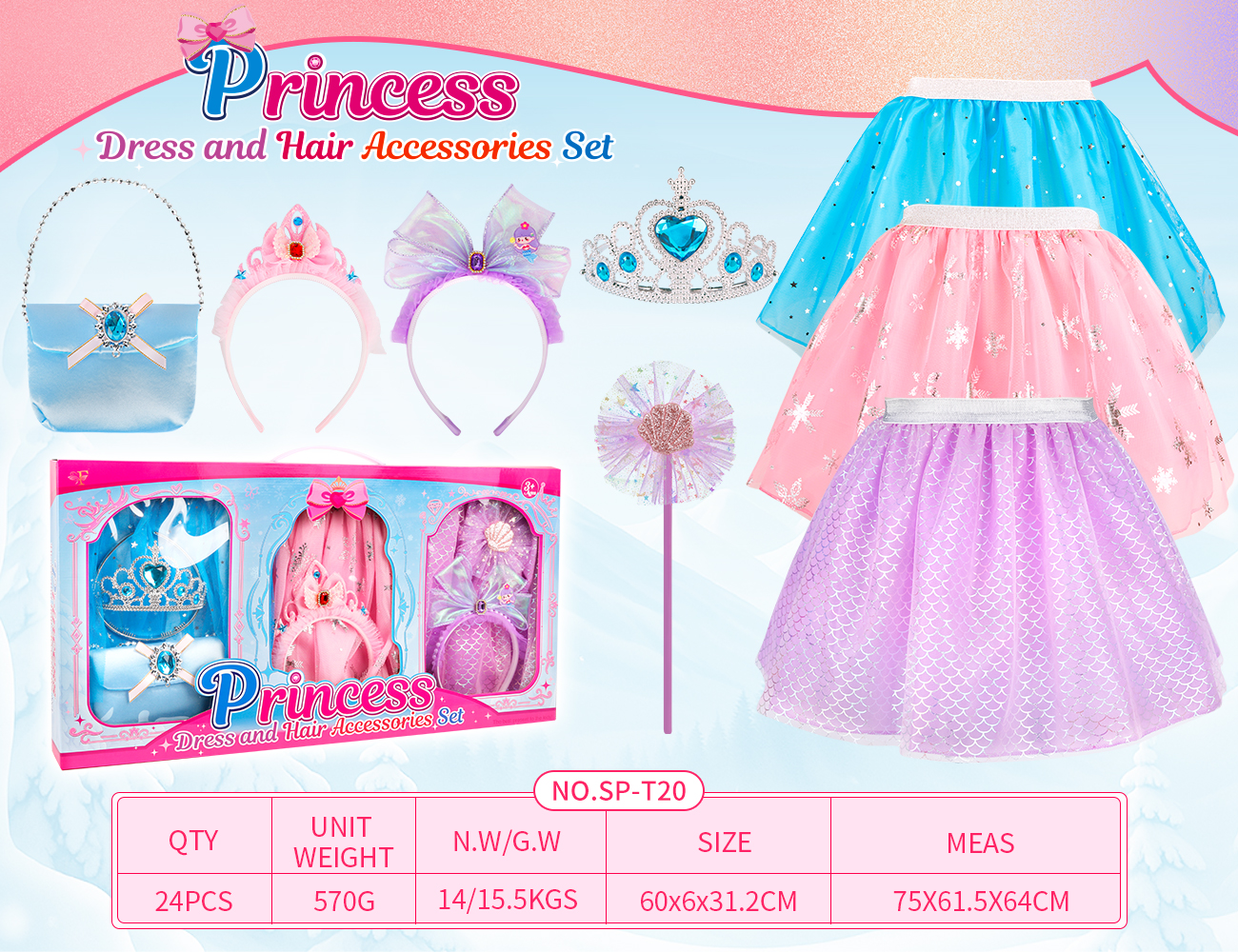 Princess Dress & Hair Accessories Set SP-T20