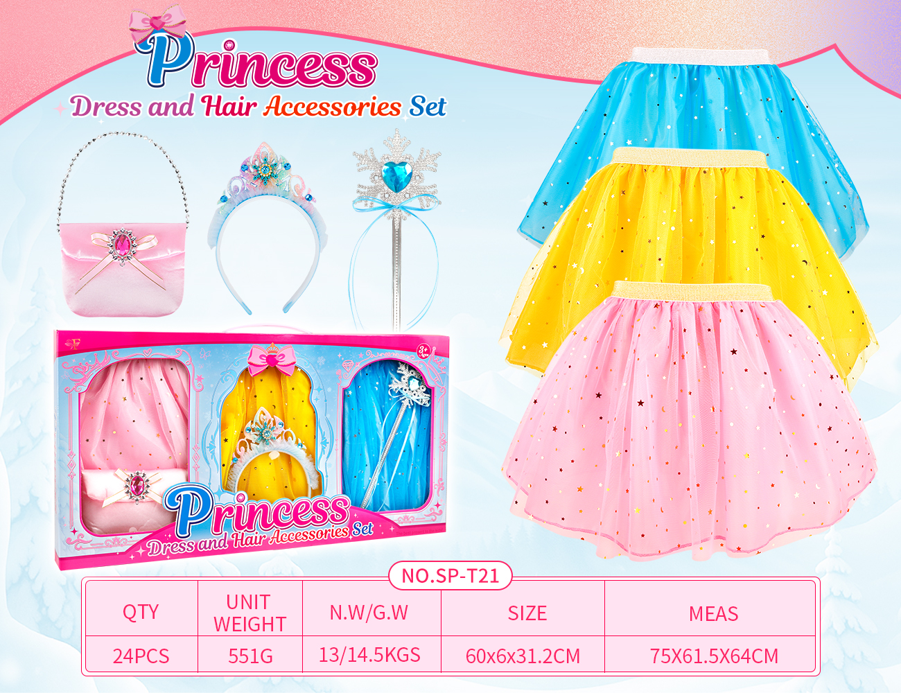 Princess Dress & Hair Accessories Set SP-T21