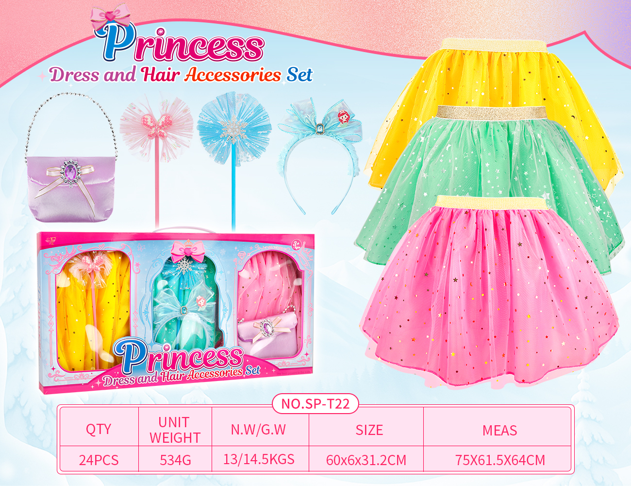 Princess Dress & Hair Accessories Set SP-T22