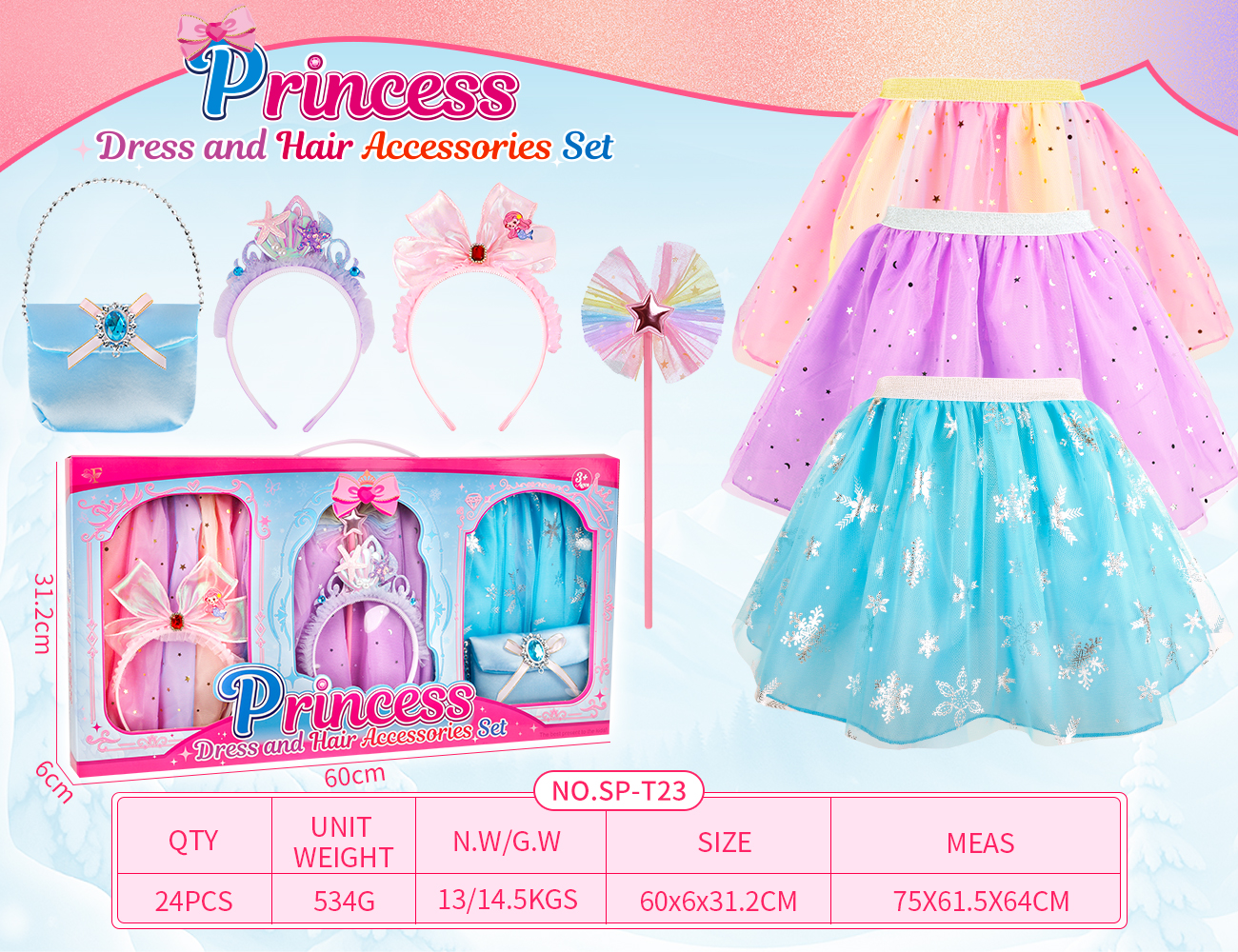 Princess Dress & Hair Accessories Set SP-T23
