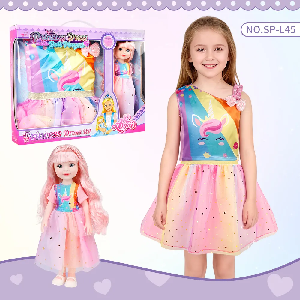 SP-L45 Rainbow Unicorn Princess Dress Up Doll Set