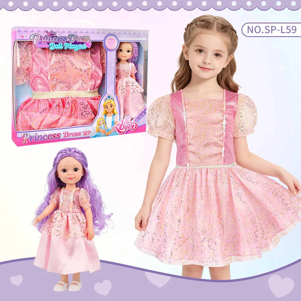 SP-L59 Pink Lace Princess Dress Up Doll Set