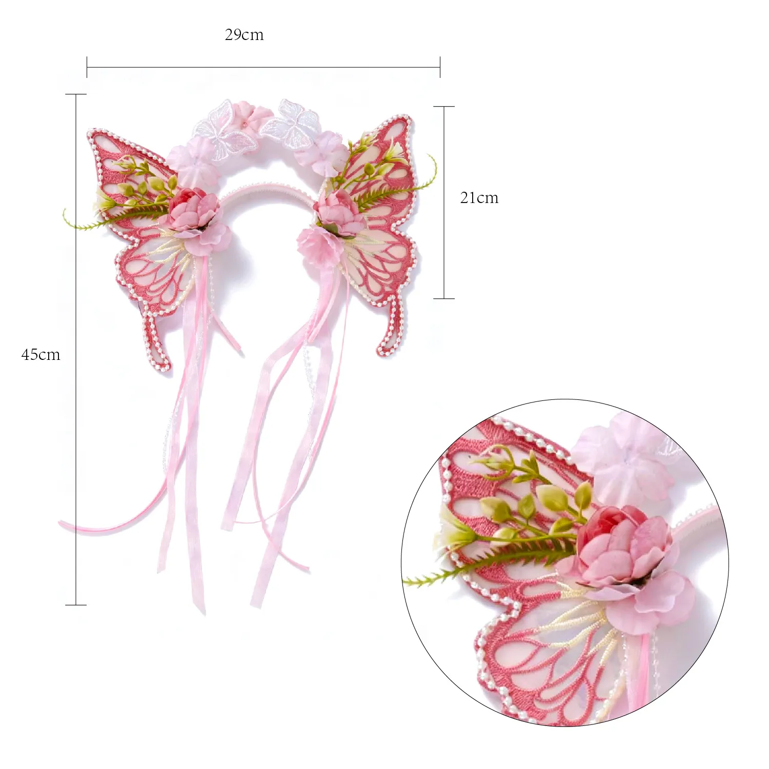 Pink Butterfly Fairy Headband (OPP Bag)