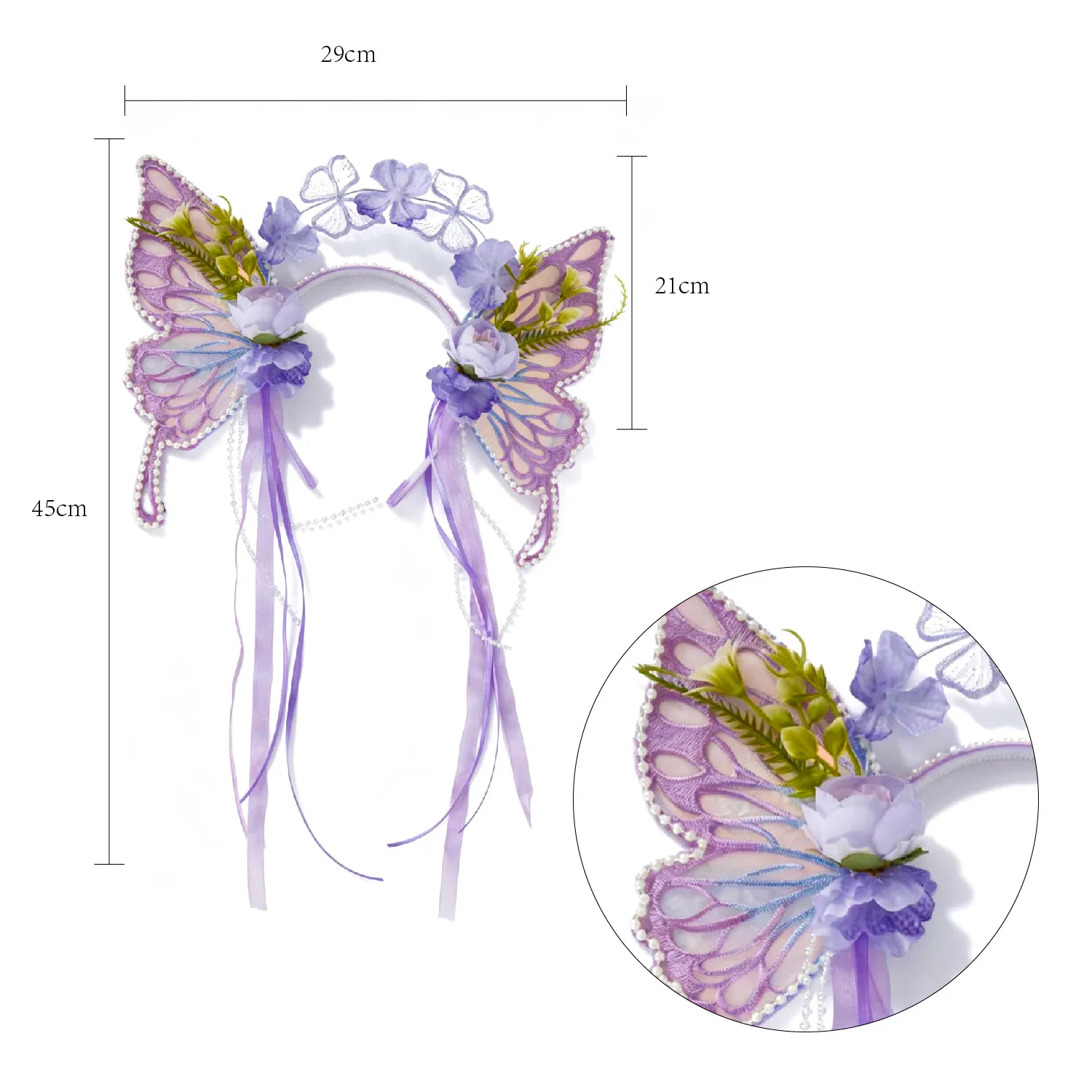 Purple Butterfly Fairy Headband (OPP Bag)