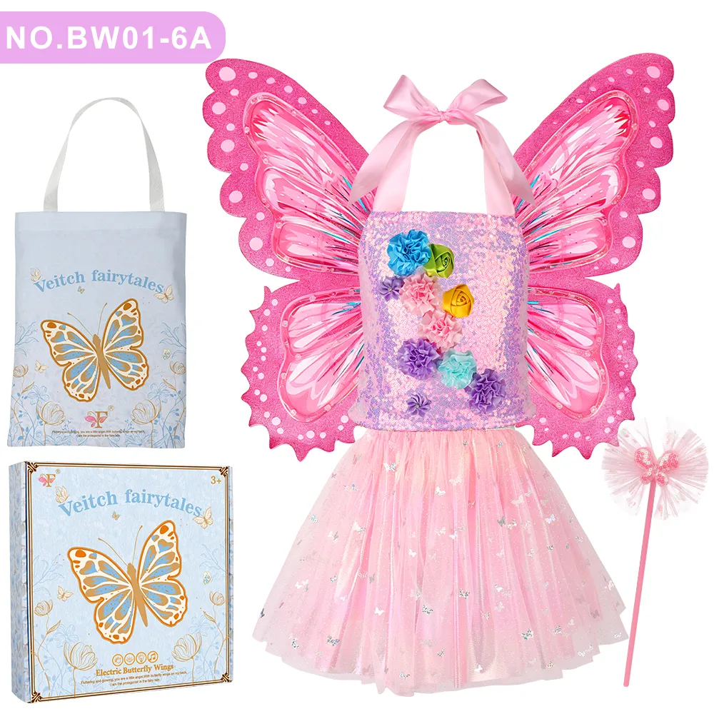 BW01‑6A Electric glowing butterfly wings costume set