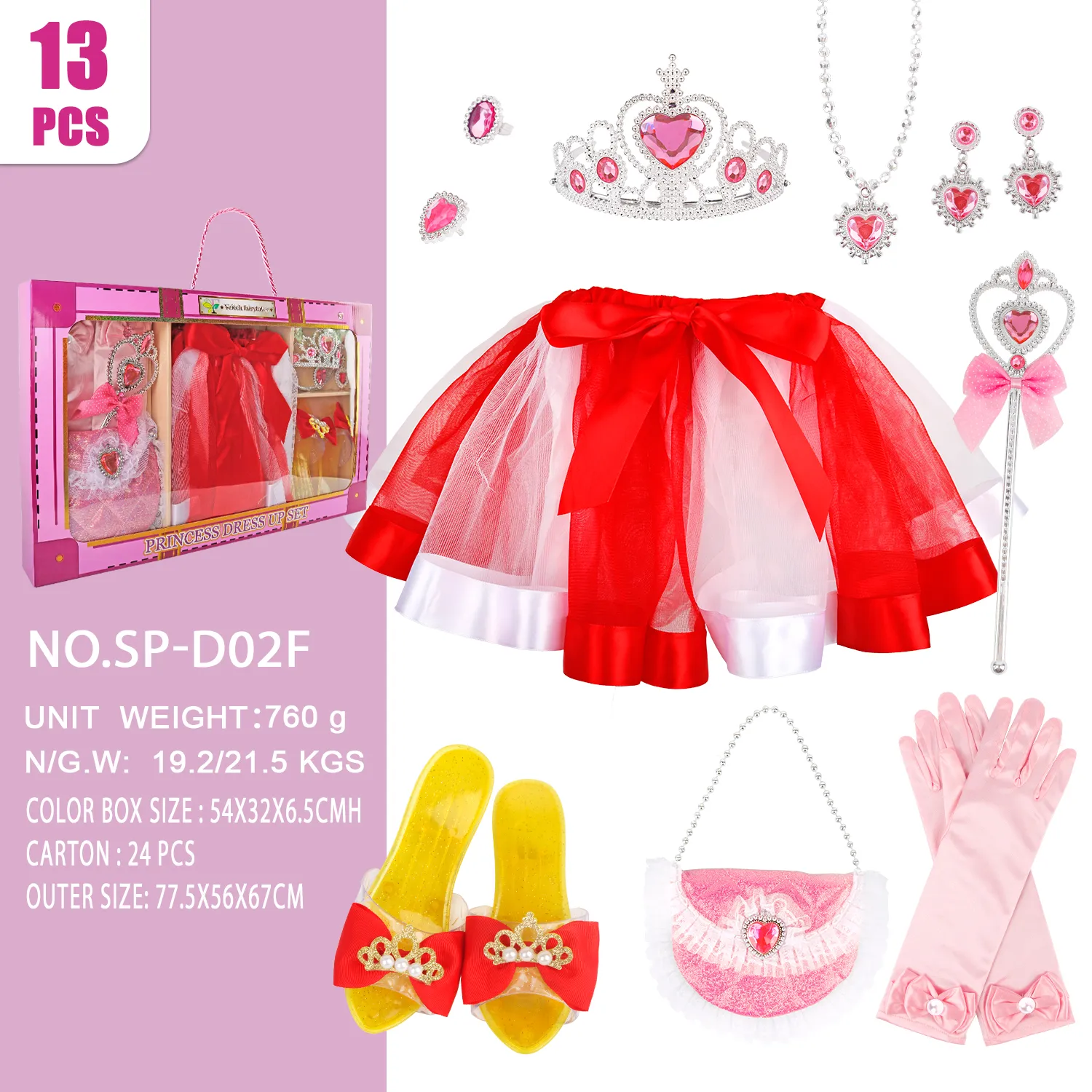 SP-D02F Red & White Tutu Set