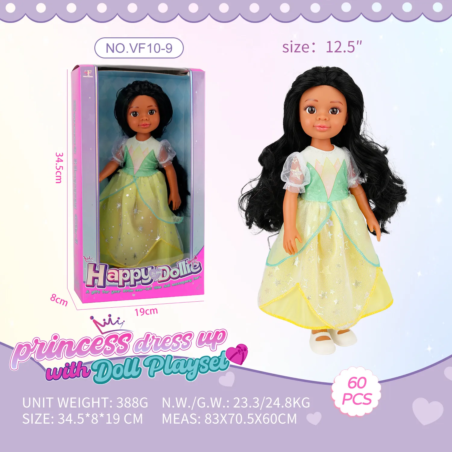 Doll in Green Exotic-Style Princess Gown