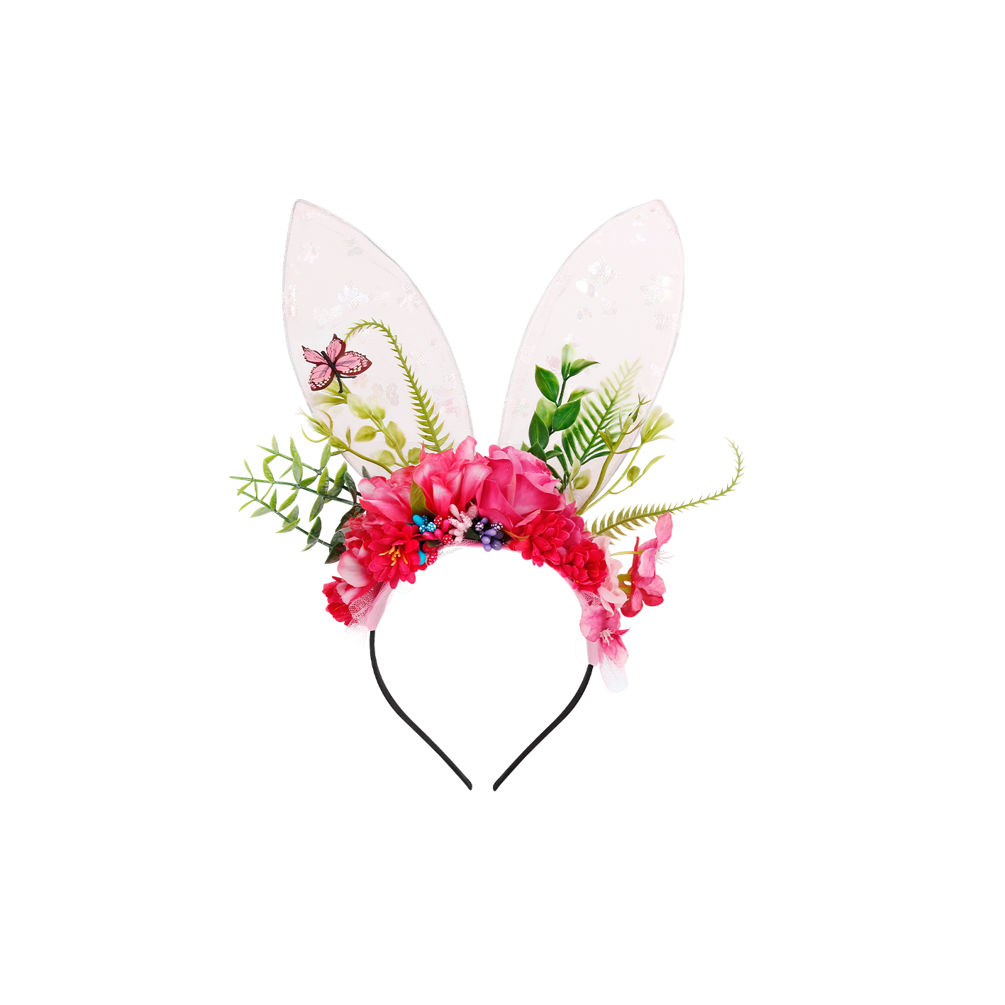 SP10-10 | Fuchsia Floral Bunny Ear Headband